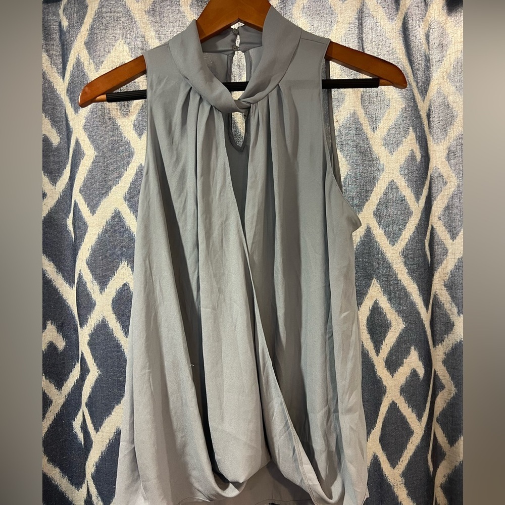 Open Front Light Teal Tank Top M​